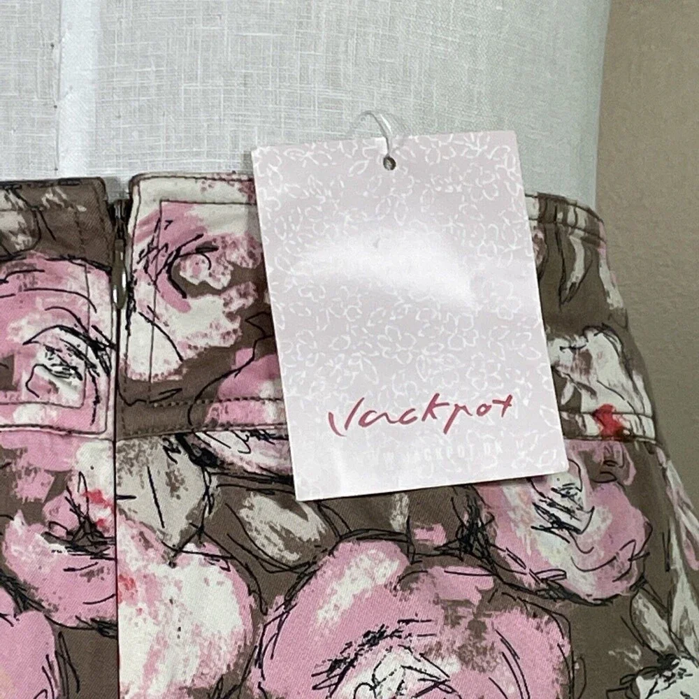 Vintage Jackpot Skirt Carli Gry Straight NWT New Brown Pink Size 4 -US 12/14 - Picture 6 of 12